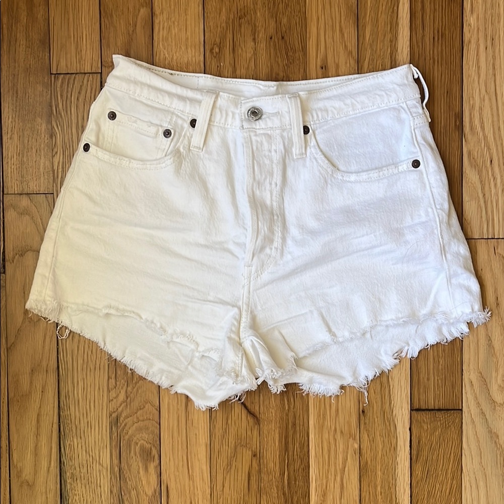 Levi's White Jean Shorts